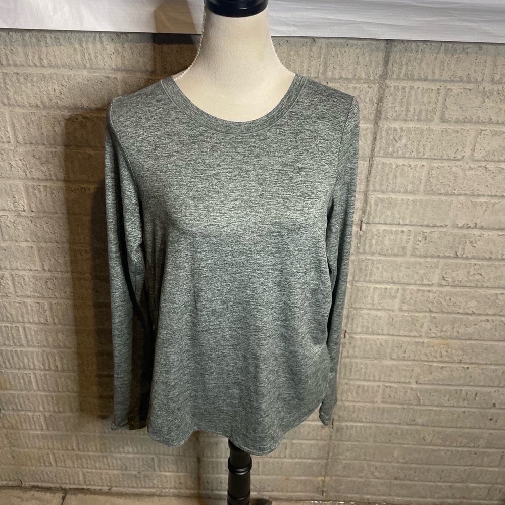 Athleta Womens Heather Green Long Sleeve Workout Top Size Small